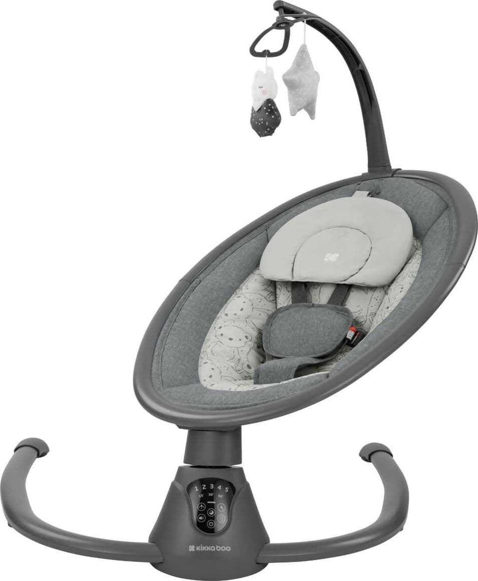 KIKKABOO Sdraietta Dondolo Elettrica Side to Side Swing Twiddle - colore GREY - grigio - Altalena Musicale per Neonati, Sedia a Dondolo con Telecomando, rilassante, calmante in Sdraiette e dondolini Sanitaria Gioia del Bimbo - Villa San Giovanni, commercioVirtuoso.it