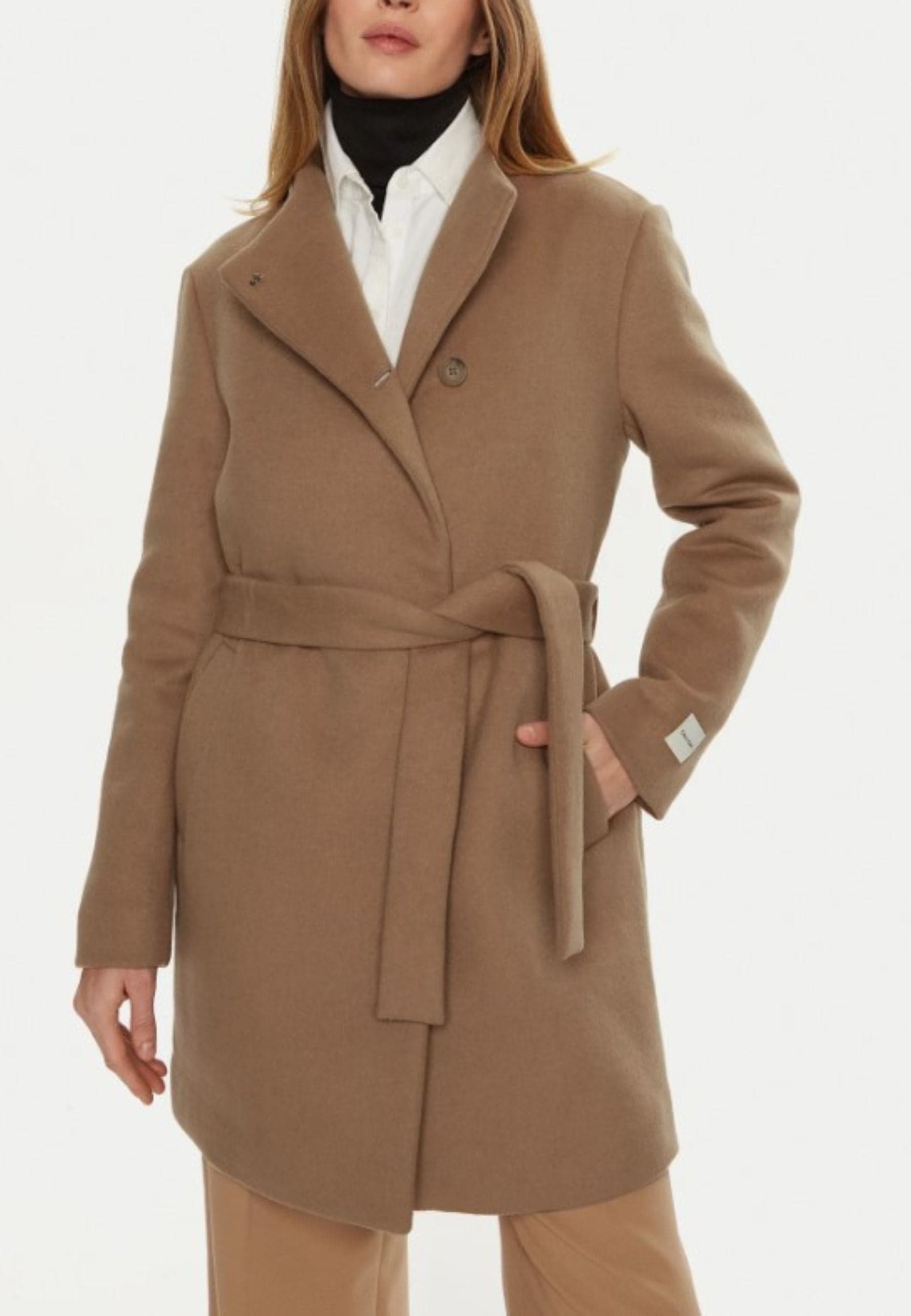 calvin klein CAPPOTTO WOOL FUNNEL NECK COAT da donna in Giacche Drestige - Casamassima, commercioVirtuoso.it