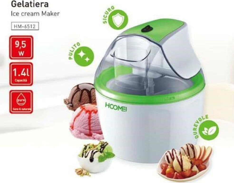 GELATIERA AUTOREFRIGERANTE MACCHINA PER IL GELATO SORBETTO GELATIERE DA CASA 9,5W