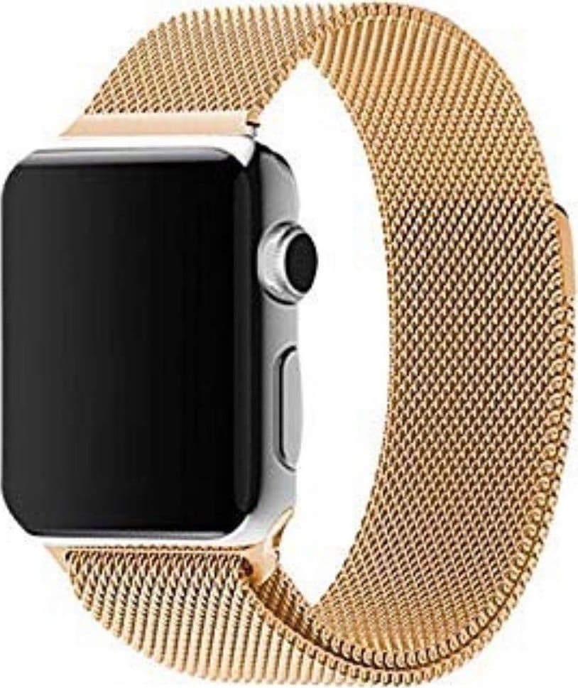 CINTURINO ORO 42MM MAGLIA MILANESE IWATCH SERIE 3/2/1 CHIUSURA MAGNETICA