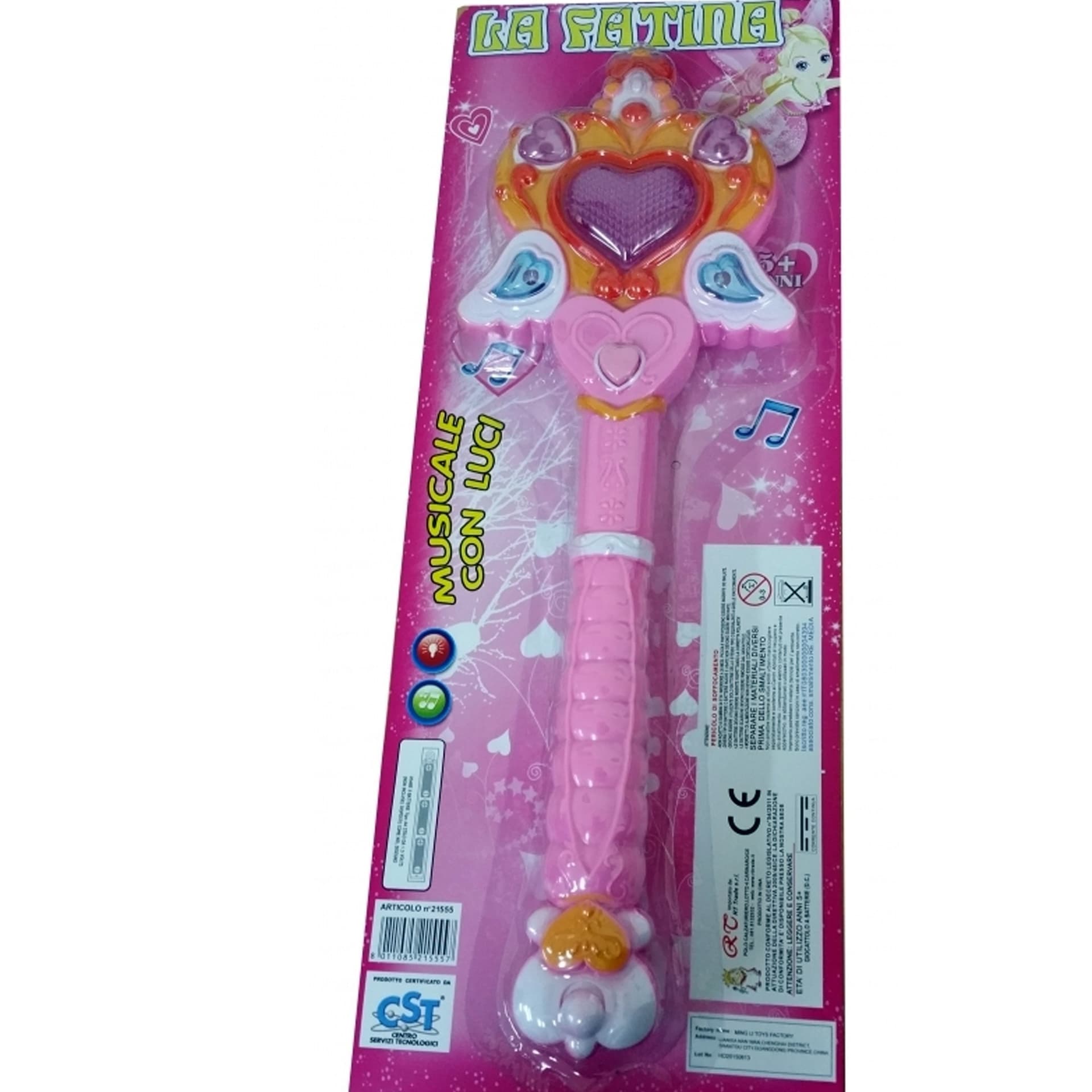 BACCHETTA SCETTRO ROSA PRINCIPESSA FATINA ELSA SAILOR LUCI SUONI CUORE BAMBINE