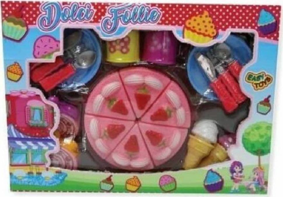DOLCI FOLLIE TORTA CONO GELATO VARI ACCESSORI GIOCATTOLO GIOCO BAMBINA