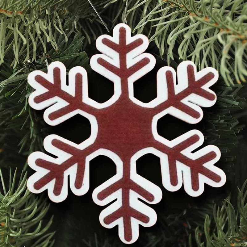 APPENDINO FIOCCO DI NEVE NATALE OVATTA E JUTA 44 CM DECORAZIONI NATALE