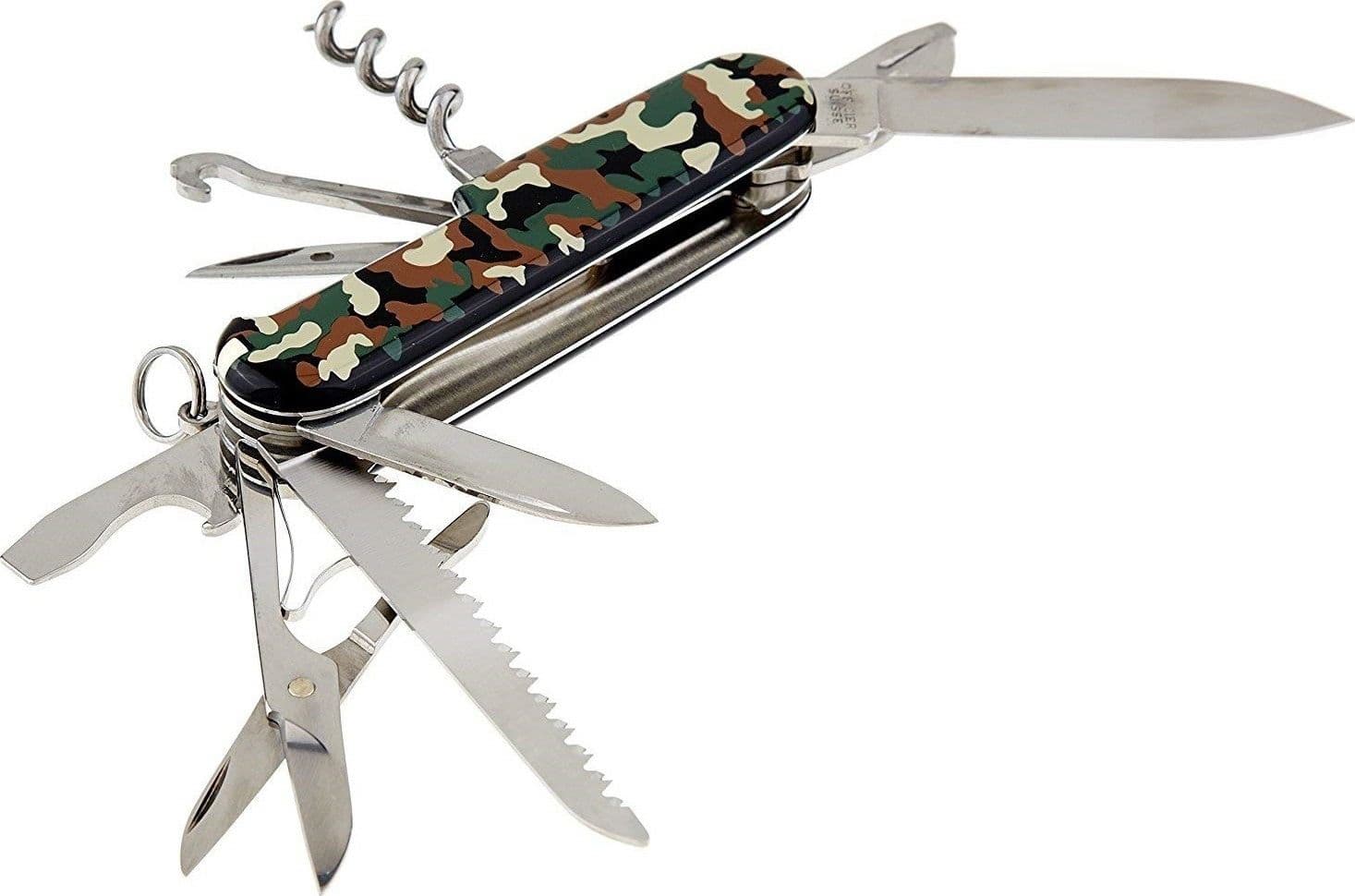 COLTELLINO SVIZZERO PIEGHEVOLE MULTIFUNZIONE ACCIAIO INOX TASCABILE CAMPEGGIO