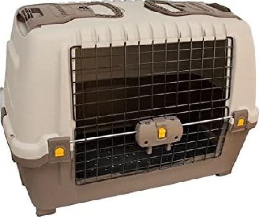 TRASPORTINO ACCESSORIO DA VIAGGIO PER CANE PER AUTO IN PLASTICA FERRO 89X51X60CM