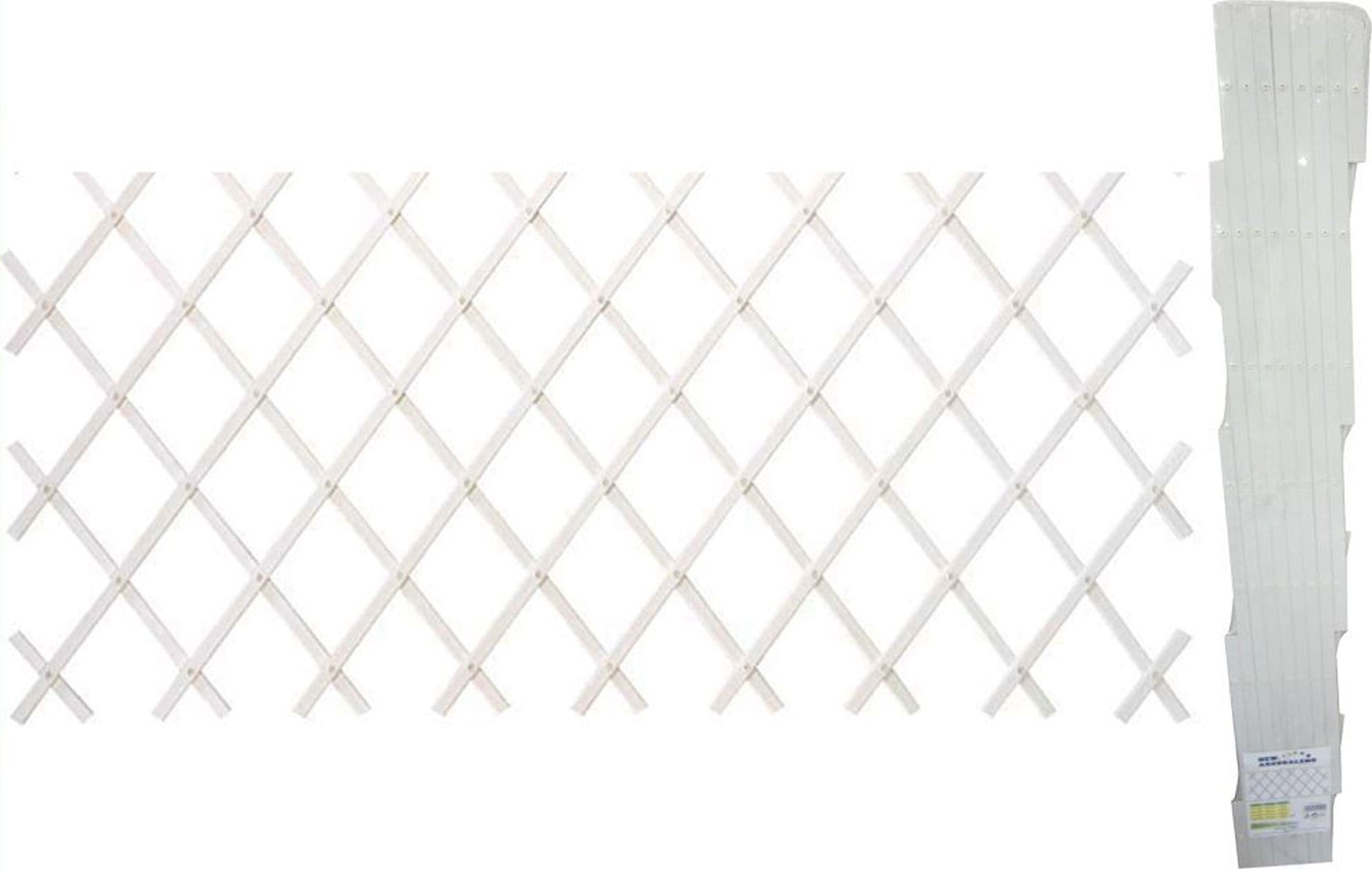 TRALICCIO RETE IN VIMINI BAMBOO 100X200CM ESTENSIBILE BIANCO PIANTE RAMPICANTI