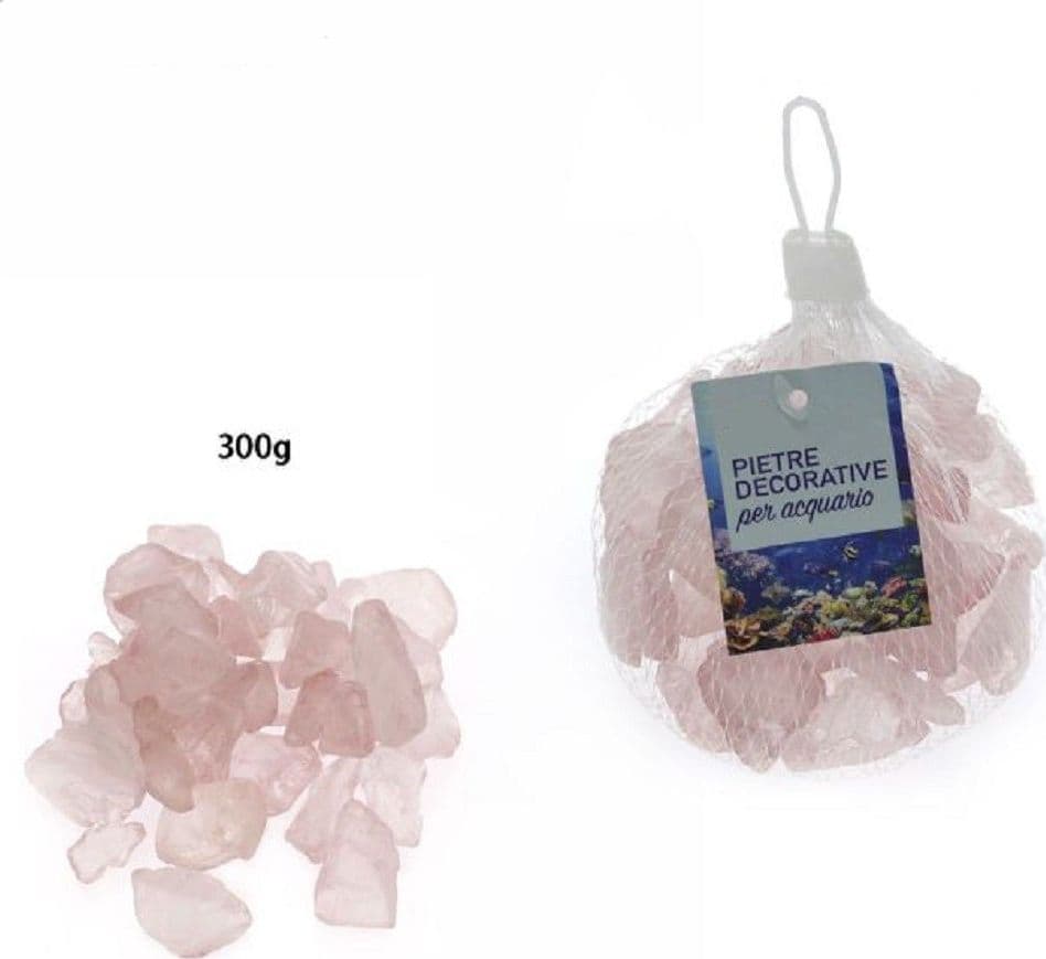 PIETRE SASSI SASSOLINI DECORATIVI ROSA PER ACQUARIO DA 300 GR. DECORAZIONE 70274