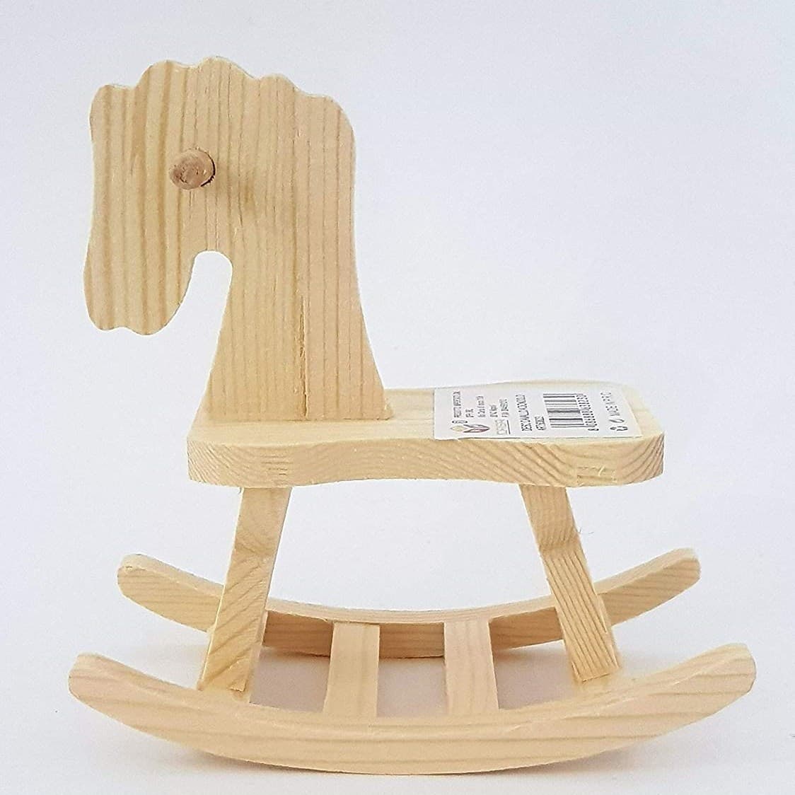 SET 2 PEZZI CAVALLO DONDOLO LEGNO RF_63823 DECORAZIONE 12X11X6.5CM DECOUPAGE
