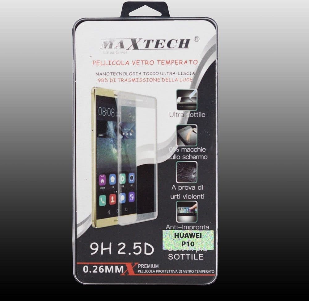 PELLICOLA IN VETRO TEMPERATO PER HUAWEI P10 TEMPERED GLASS PROTECTOR MAXTECH P-P10