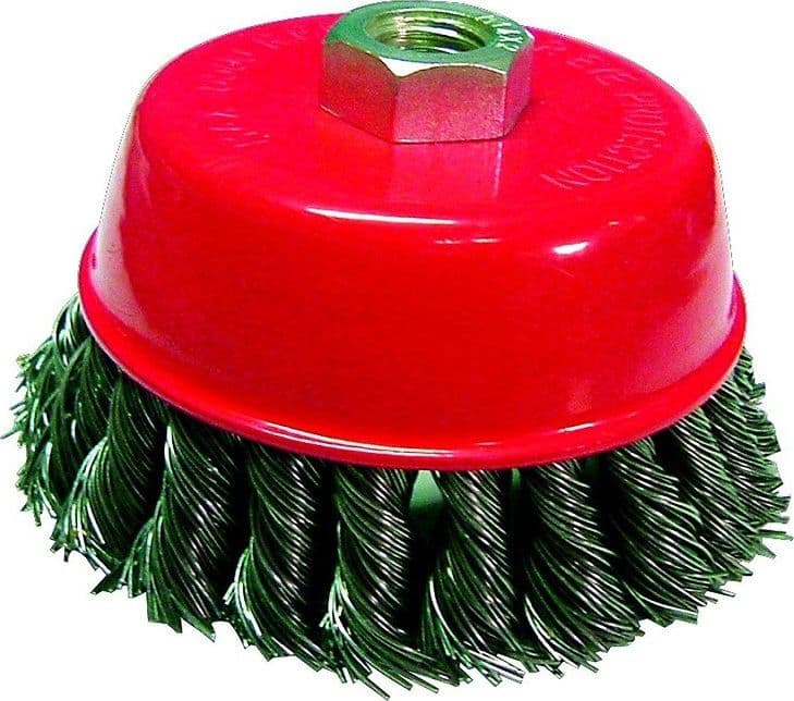 SPAZZOLA A TAZZA CONICA FILI INTRECCIATI 100MM X SMERIGLIATRICE ANGOLARE FLEX