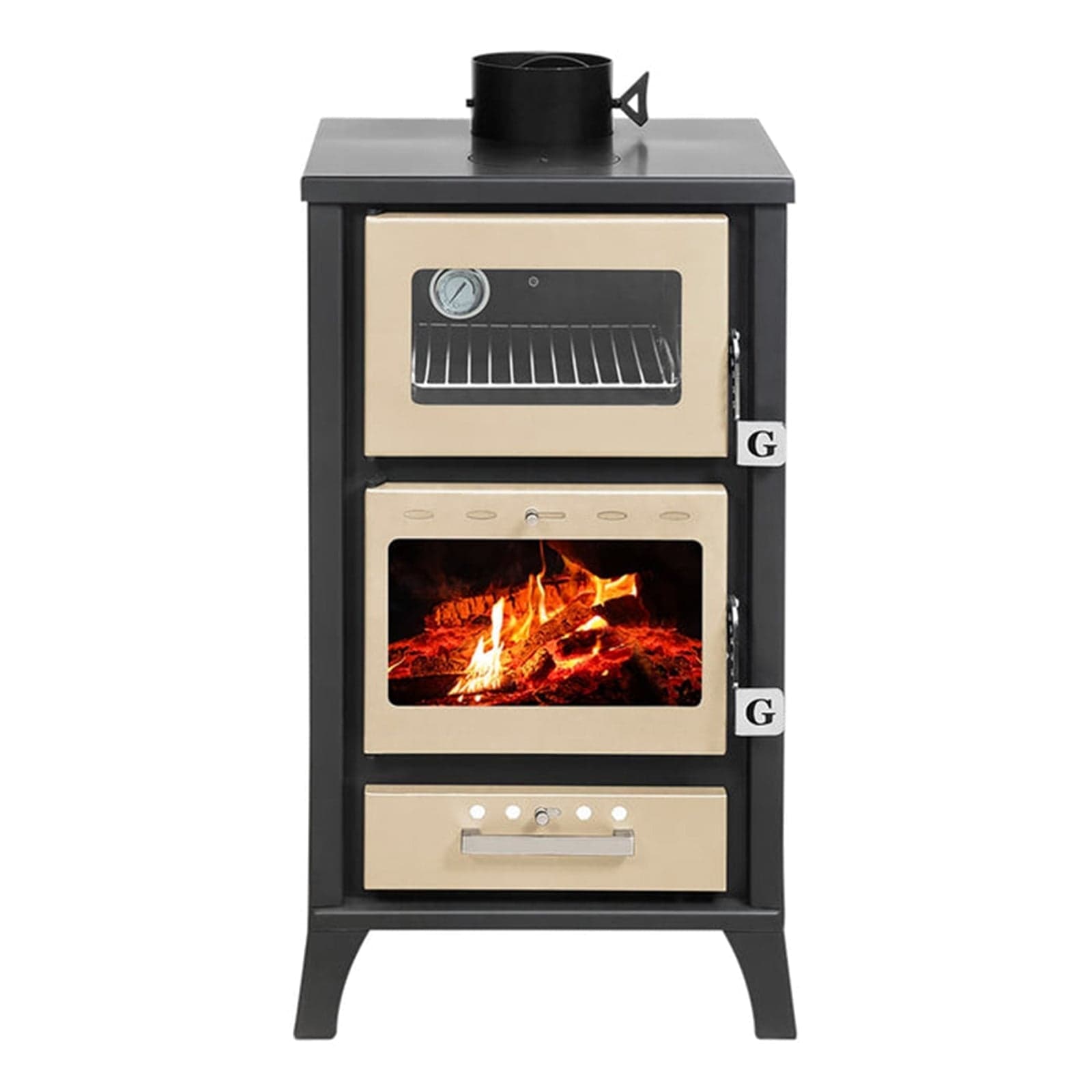 Stufa a legna "Ares" 15,3 kw con forno in acciaio verniciato h 91,5 cm in Stufe elettriche Decor Space - Altamura, commercioVirtuoso.it