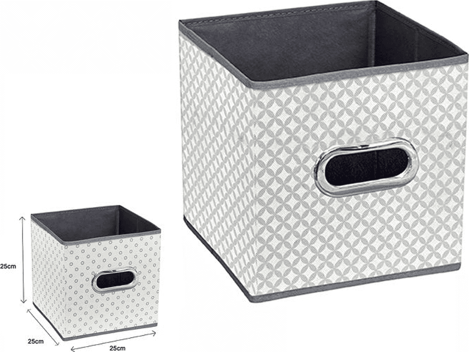BOX SCATOLA SALVASPAZIO ARMADIO CONTENITORE PORTA OGGETTI ORGANIZER 25x25x25 CM