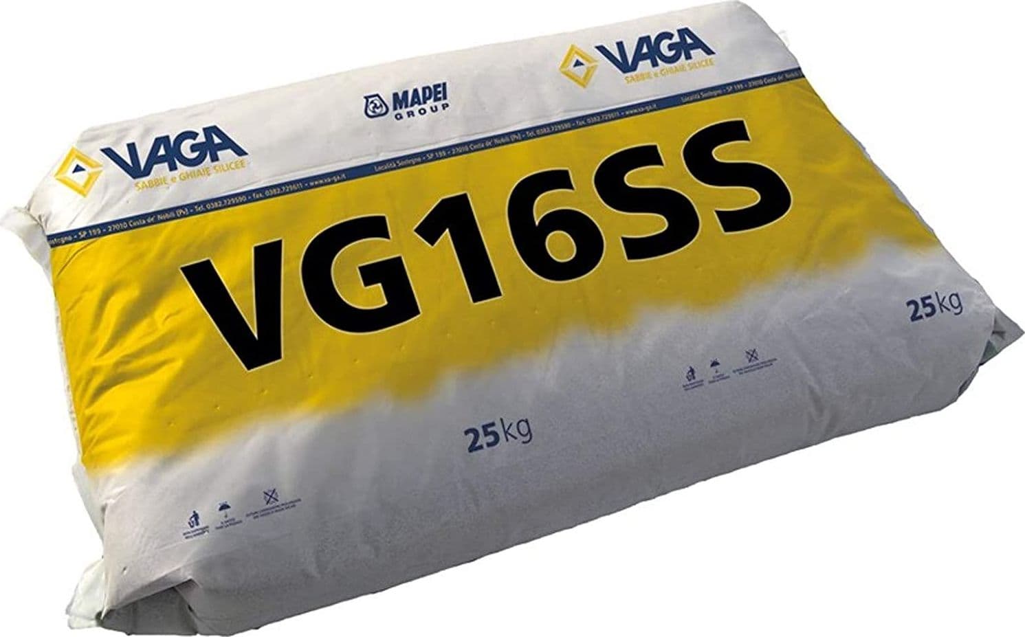 Sabbia essiccata VG16SS granulometria da 0,3 mm a 1,25 mm sacchi da 25 kg