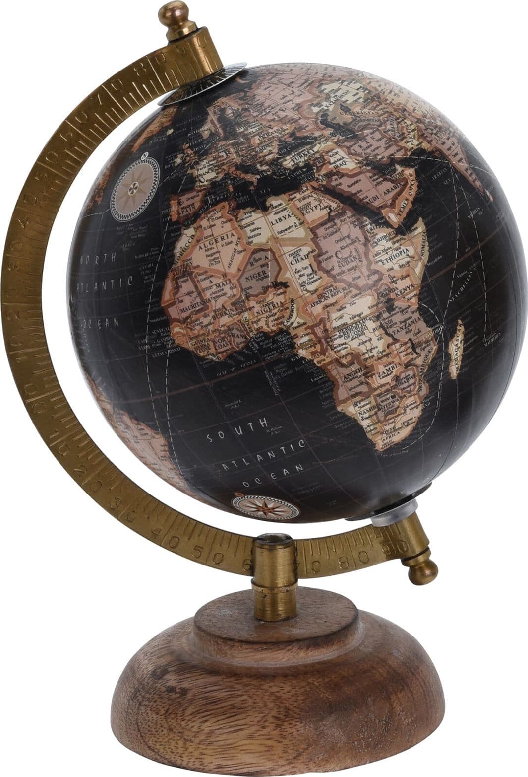 Mappamondo girevole con base in metallo e mappe h 24 cm in Mappamondi Decor Space - Altamura, commercioVirtuoso.it