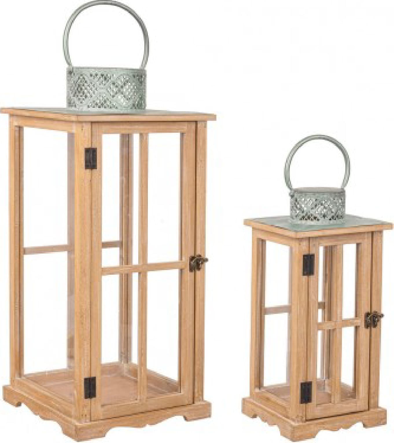 Set2 Lanterne sharley rettangolari naturali da esterno in Lanterne Decor Space - Altamura, commercioVirtuoso.it