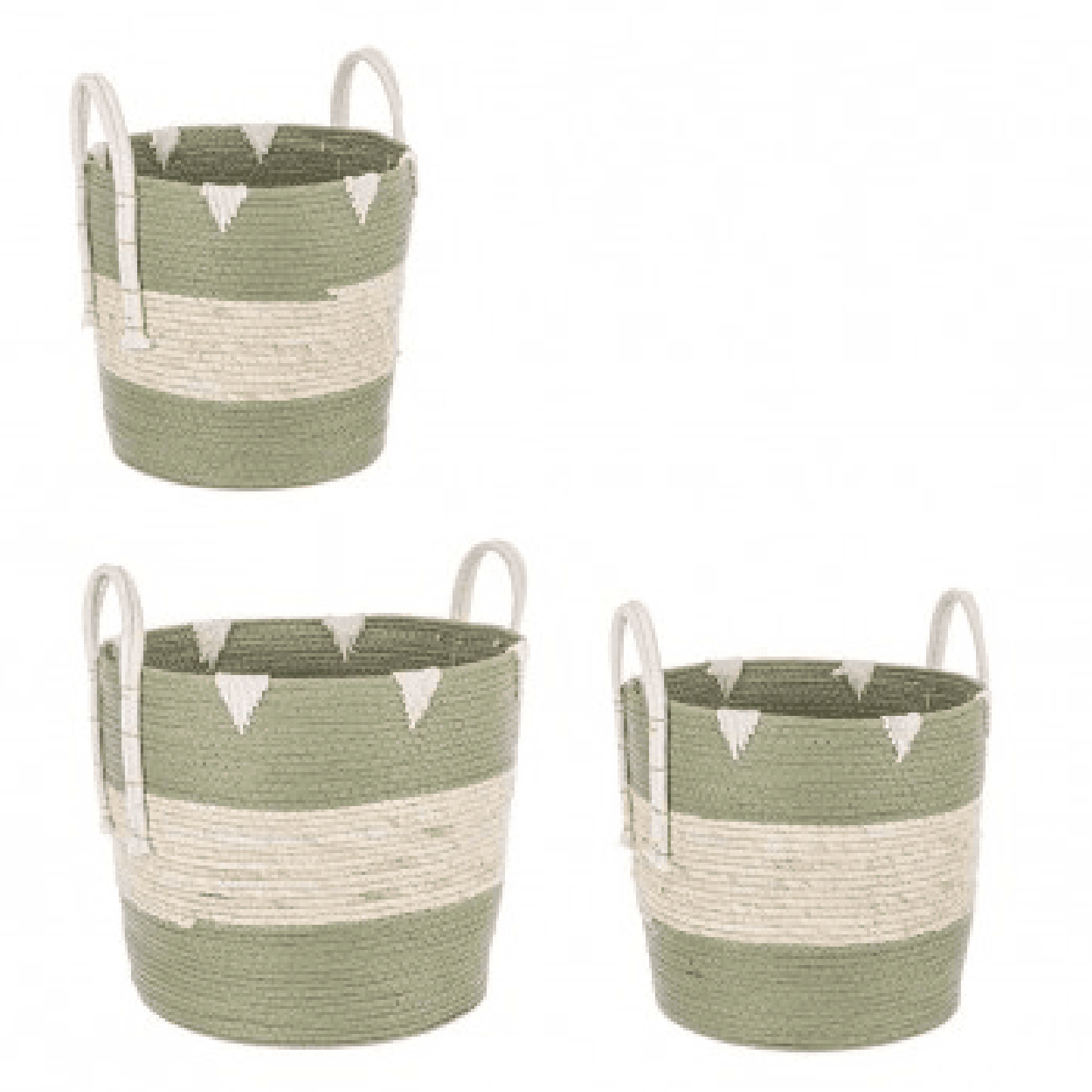 Set 3 ceste Thelma con carta e cotone da esterno in Cestini da scaffale Decor Space - Altamura, commercioVirtuoso.it