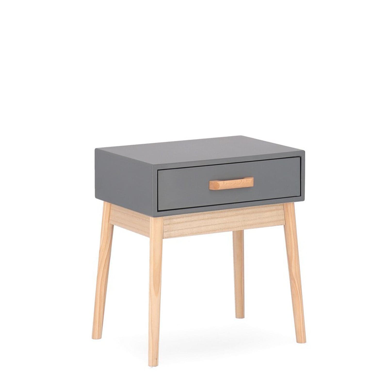 Comodino "Ordinary" per camera, Gambe In Legno Di Pino, Pannelli In Mdf, Cassetti In Legno Di Paulonia in Comodini Decor Space - Altamura, commercioVirtuoso.it