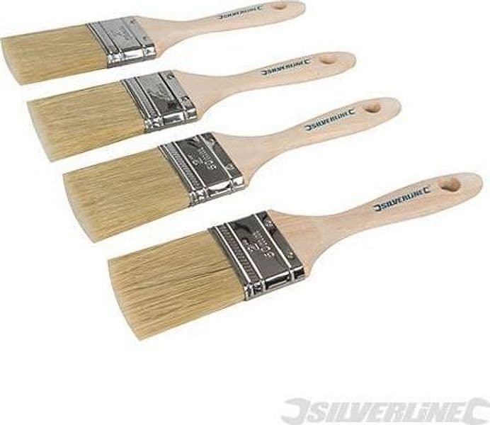 4 Pennelli Tradesman con Setole Miste Silverline Adatto a Tutte le Vernici !!!