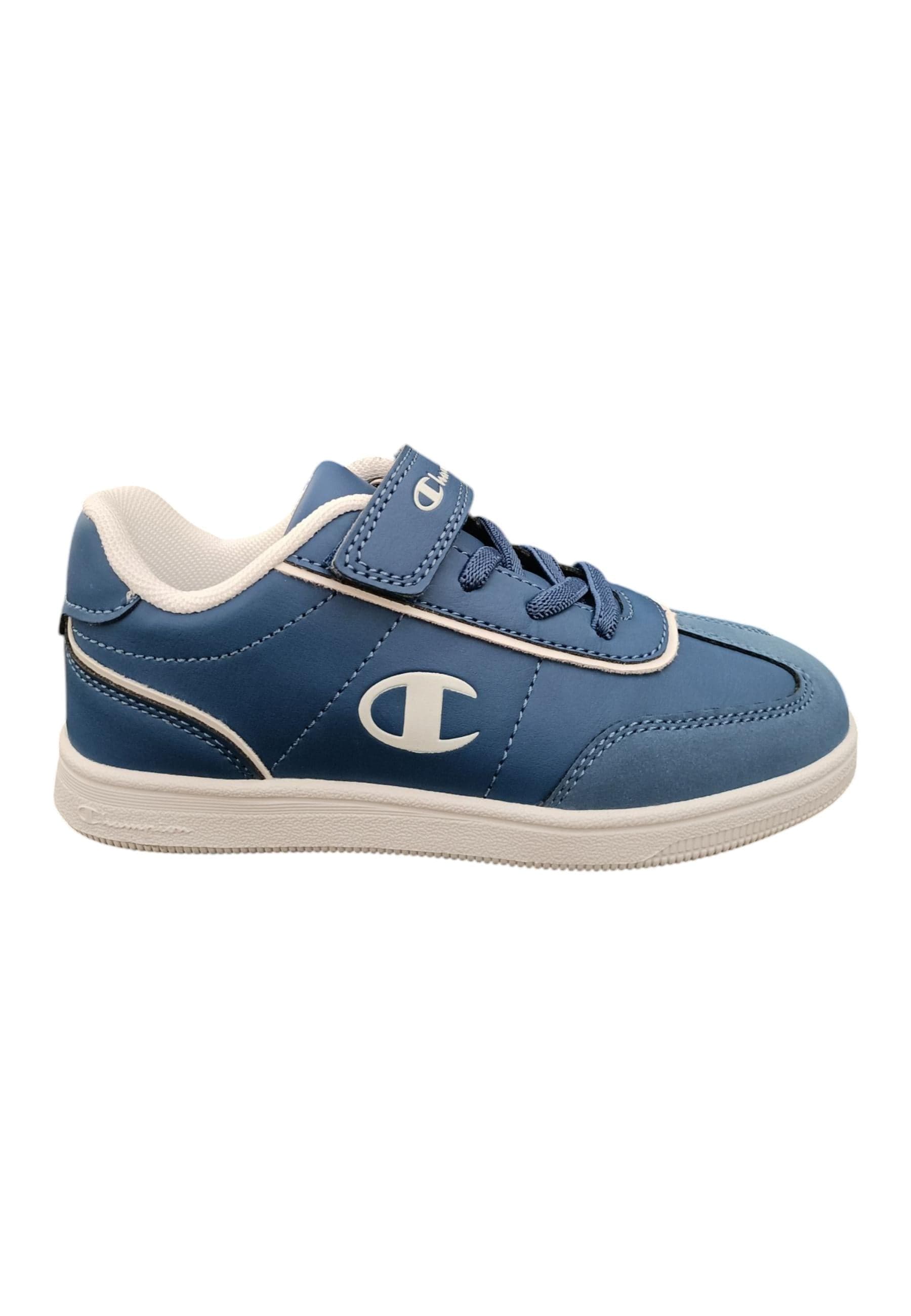 Scarpe sneakers Bambini e ragazzi Champion REBOUND blue-bianco laccio elastico e velcro