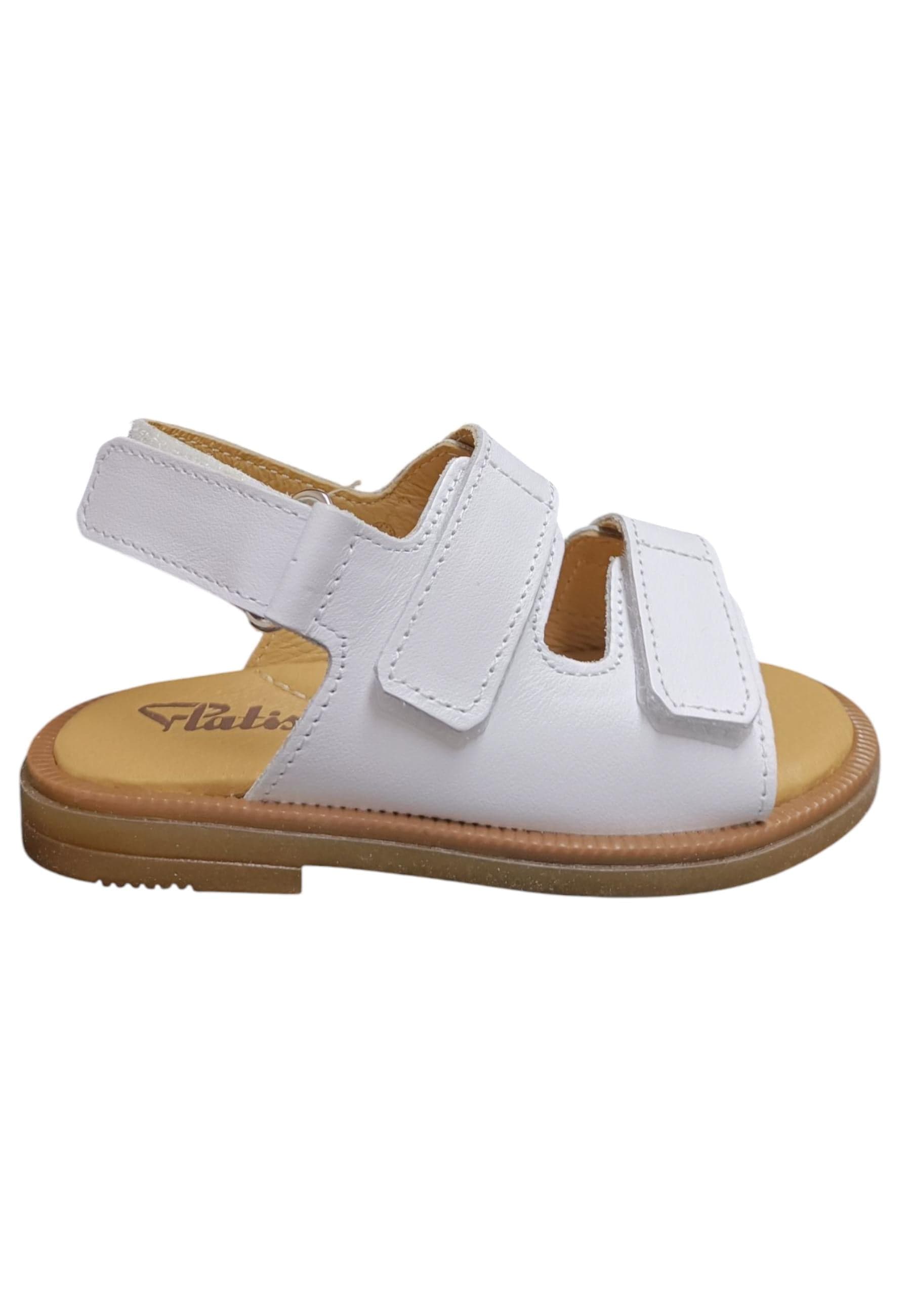 Sandalo bambino Platis Open Classic bianco pelle - Sandalo da passeggio con velcro in Sandali Scarpetteria Gica - Trani, commercioVirtuoso.it