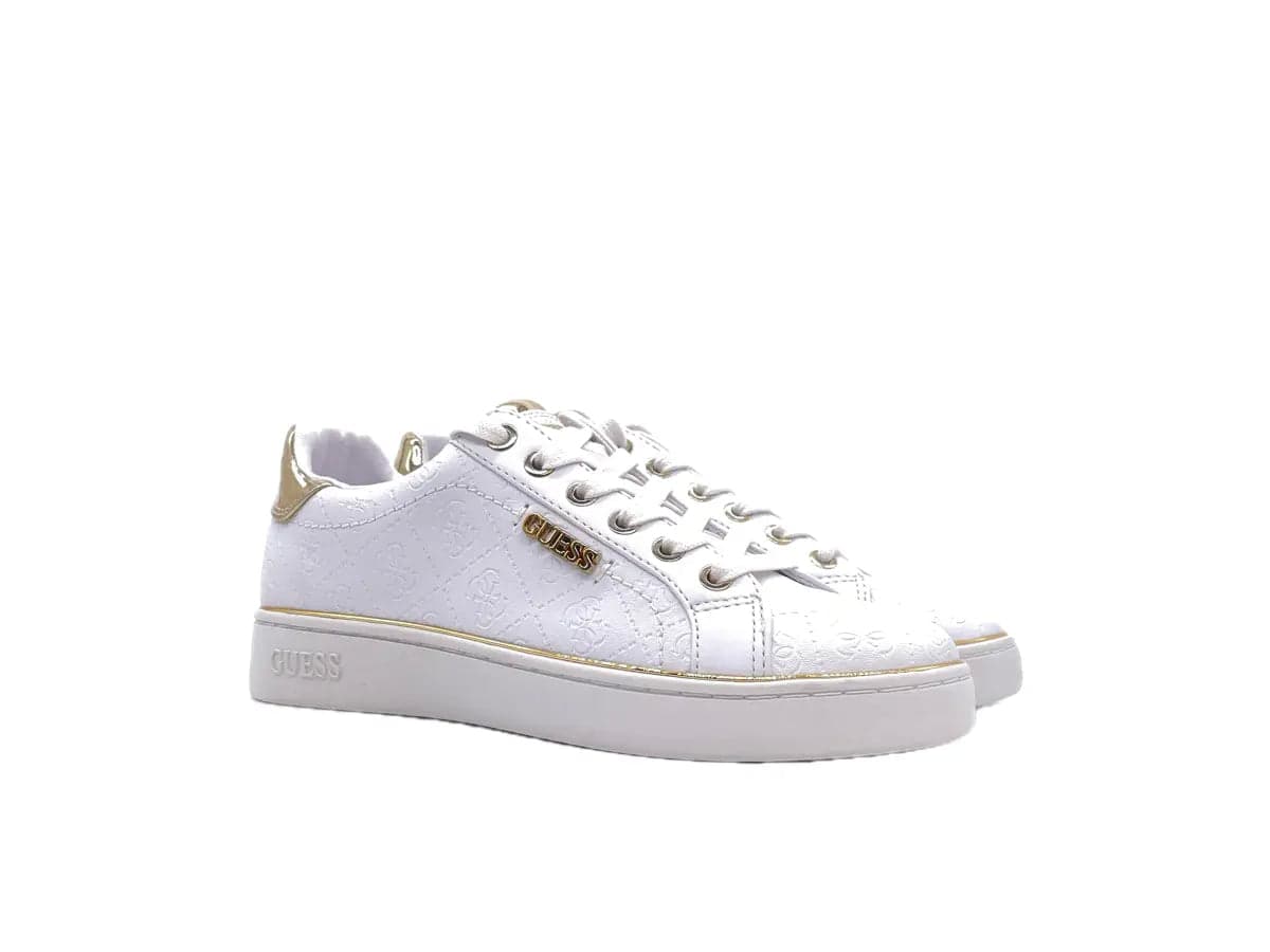 GUESS Sneakers Donna Bianco Gold in Sneaker casual Calzature Durello - Agna, commercioVirtuoso.it