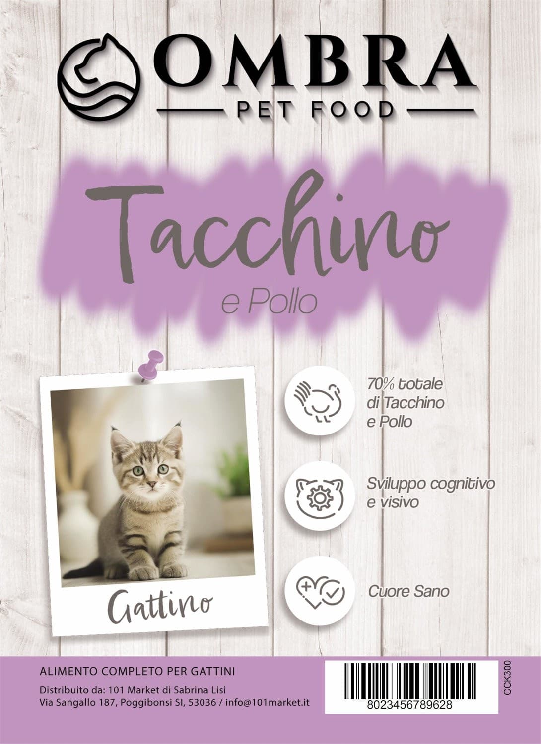 Croccantini OMBRA Cat per Gattino con Tacchino e Pollo 300gr