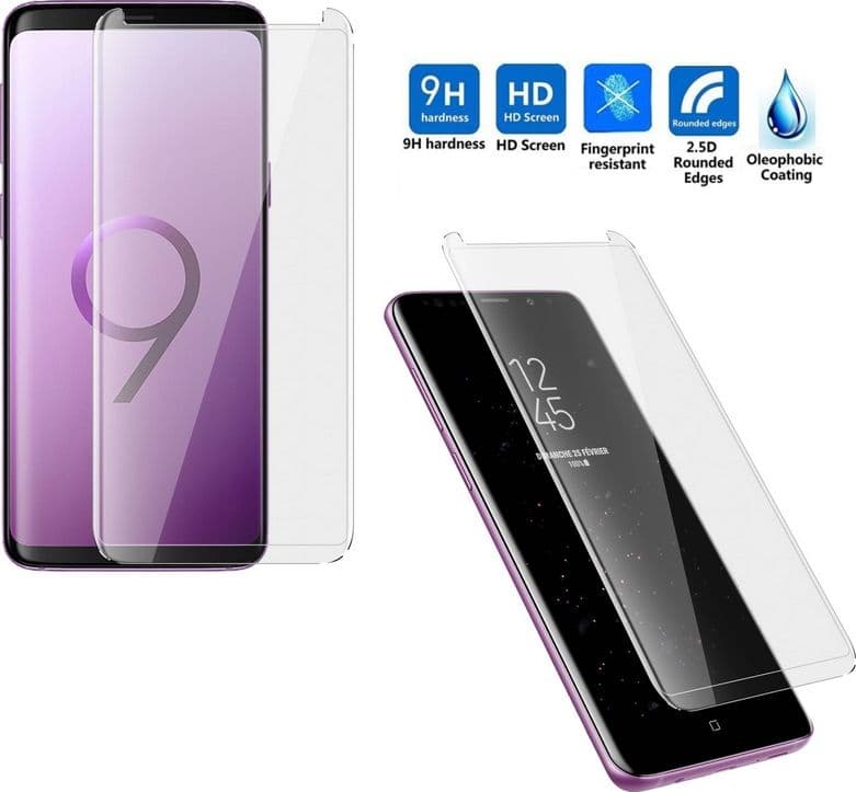 Pellicola protettiva in vetro temperato con Bordi Trasparenti per SAMSUNG S9 PLUS