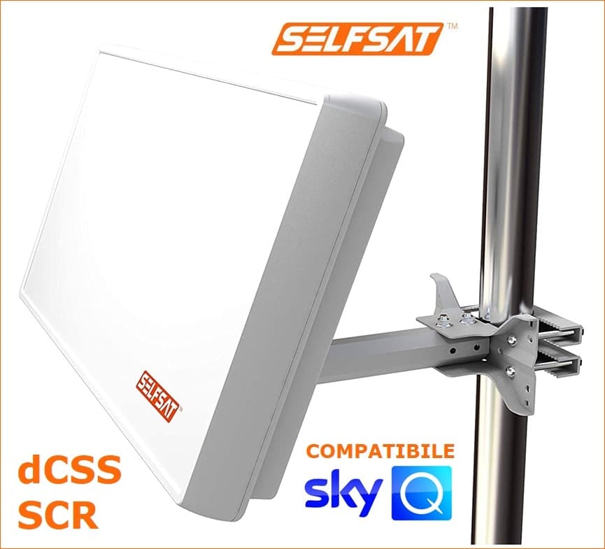 Parabola Satellitare Piatta con uscita dCSS/SCR SELFSAT H22dCSS16+ compatibile SKY Q