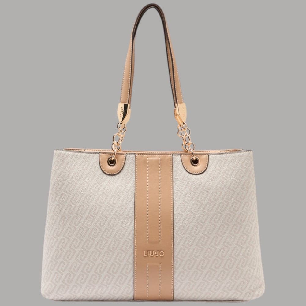 Liu Jo Borsa Shopping Media con Logo Monogram e Tracolla Removibile