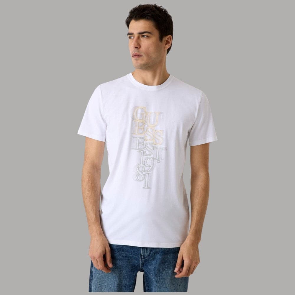 T-shirt Guess Uomo Slim Cotton Logo Stampa - Maniche Corte