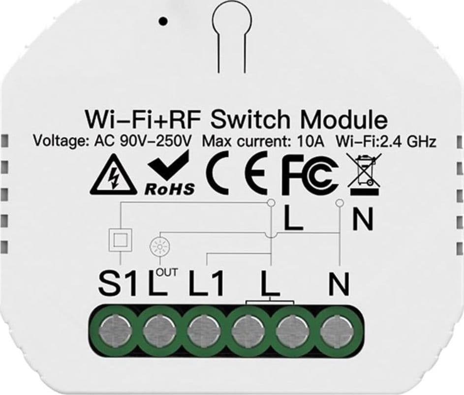RELE' ON/OFF SMART TUYA
RELE' CONTROLLO LUCI TUYA 1CANALE