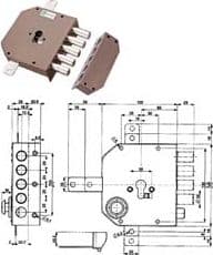 SERRATURA TRIPLICE DA APPLICARE SENZA SCROCCO CILINDRO EUROPEO 38620 mm.60 DX (38620VD00X) MOTTURA