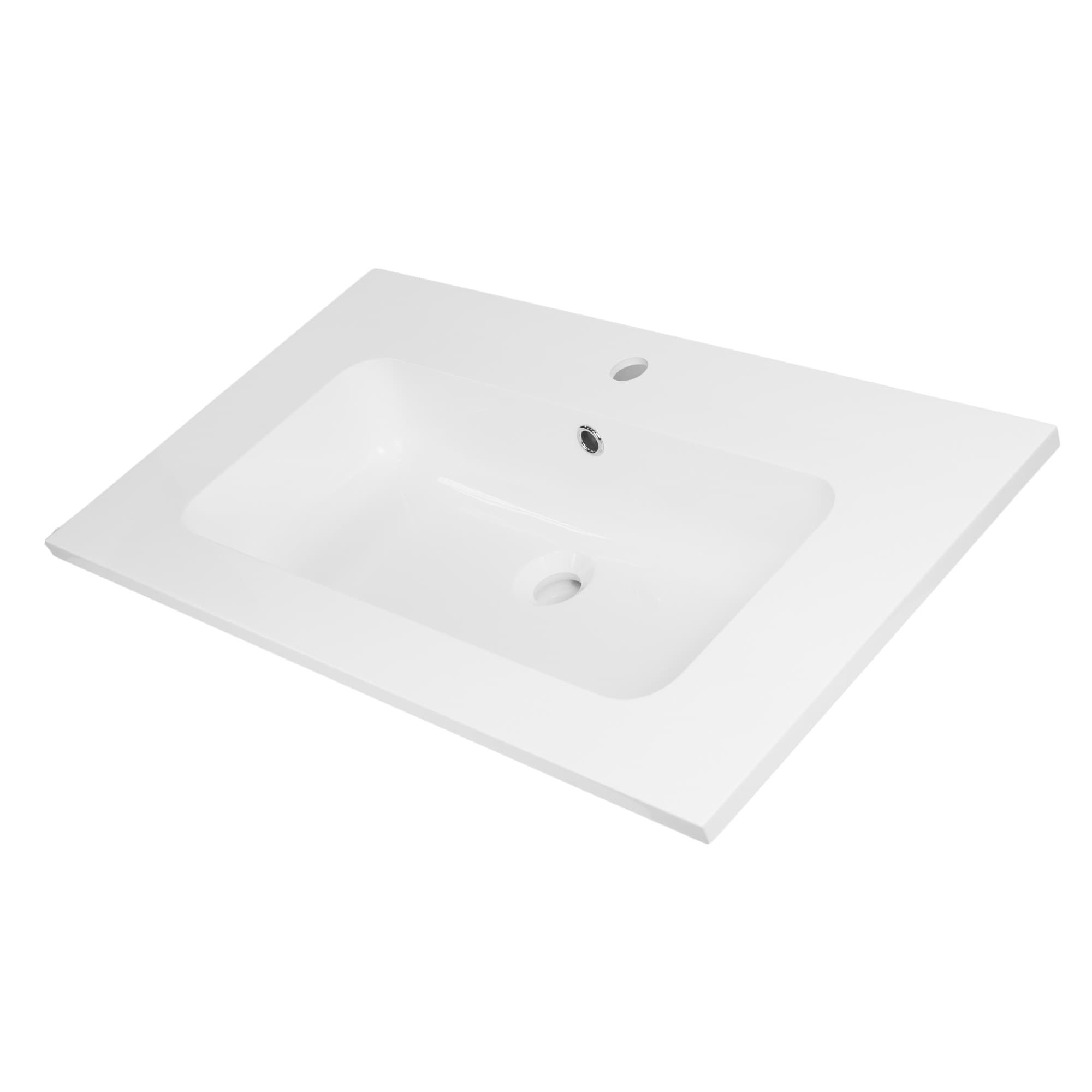 Lavabo Da Incasso In Mineral Marmo Bianco 81X46 Elegante