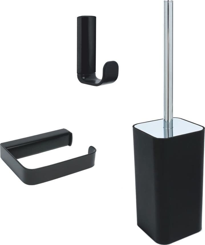 Ogomondo Set 3 Pezzi Accessori da bagno Serie 25 in Acciaio Nero