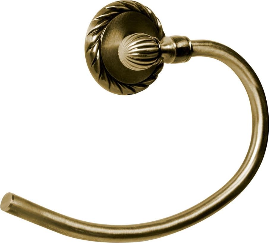 Anello Porta Salviette Asciugamani Forma Tonda Salvaspazio Ottone Bronzato Accessori Bagno