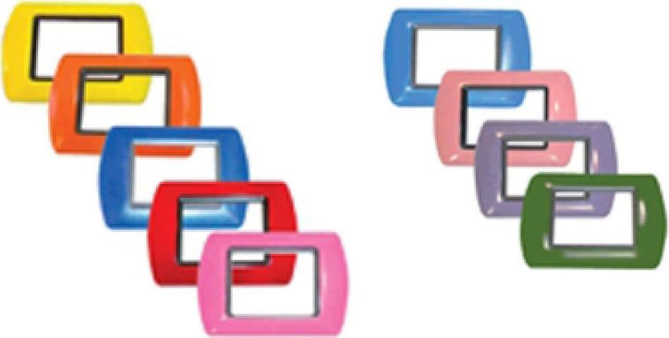 PLACCHE COMPATIBILI LIVING INTERNATIONAL COLORATE IN ABS PER SCATOLE RETTANGOLARI SERIE GLAMOUR