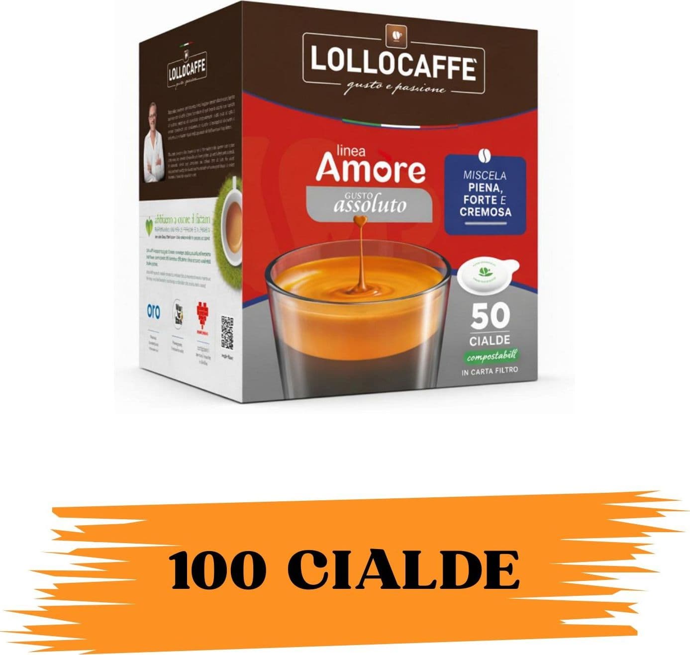 Lollo Caffe Cialde Amore Assoluto 100pz