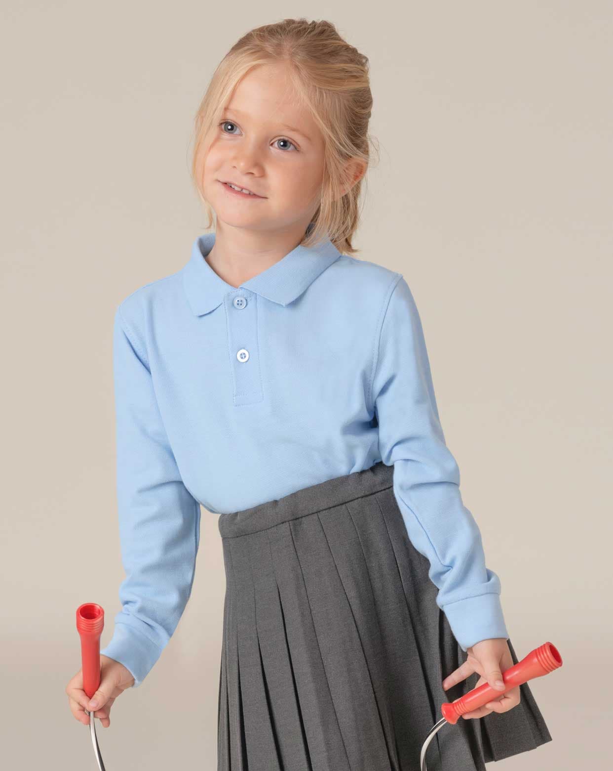 Polo unisex manica lunga 100% cotone - PKID210LS