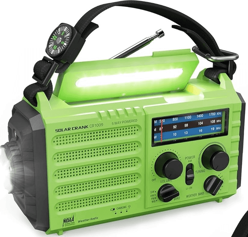 Radio di emergenza a manovella ROCAM CR1009 e radio meteorologica professionale