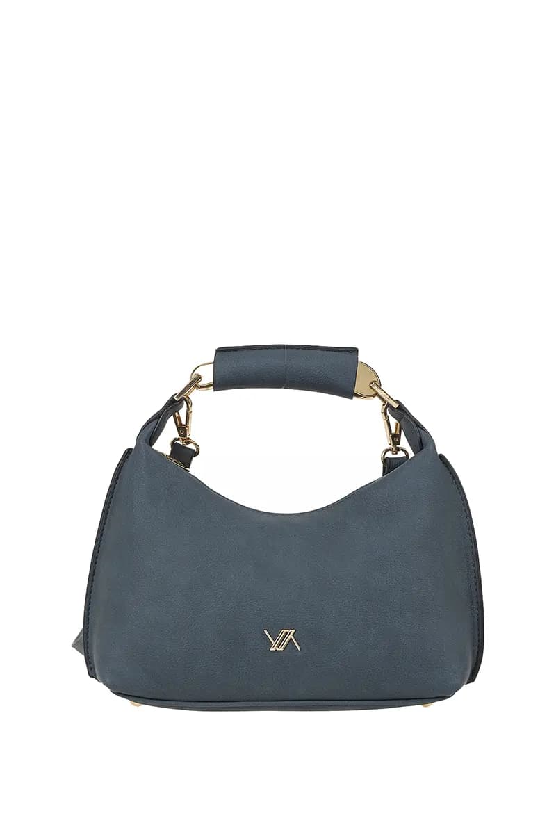 VERDE FASHION | Borsa con manico in metallo e tracolla