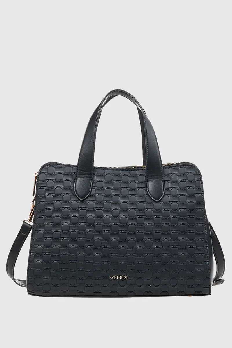 VERDE FASHION | Borsa doppia zip intrecciata