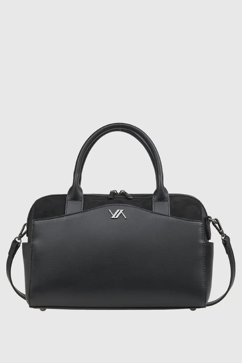 VERDE FASHION | Borsa bauletto dettaglio camoscio