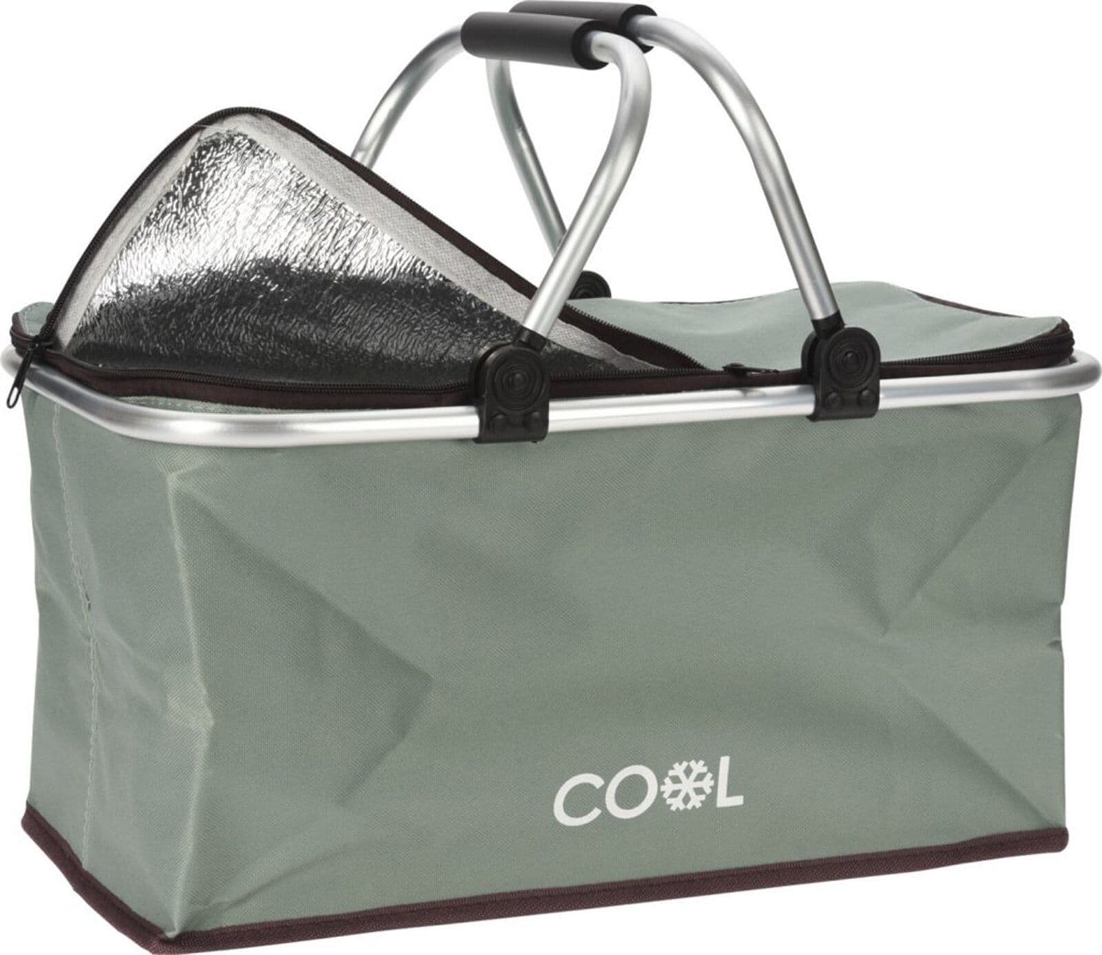 Borsa Frigo pieghevole con maniglie in alluminio da mare e campeggio 35 lt