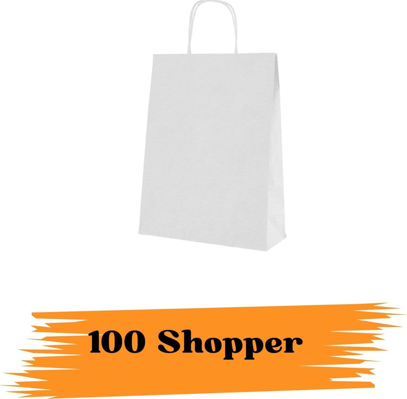 EcoPrice Buste Shopper Carta Manici 36x12x41cm White 100pz