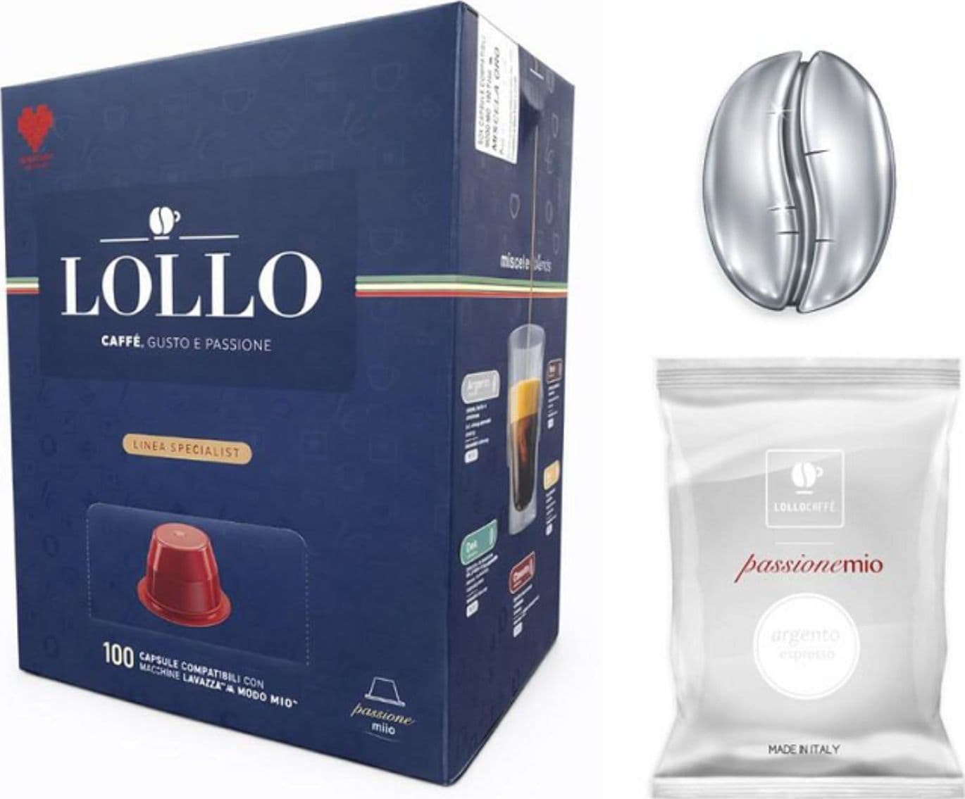 Lollo Caffe Capsule A Modo Mio Argento 100pz