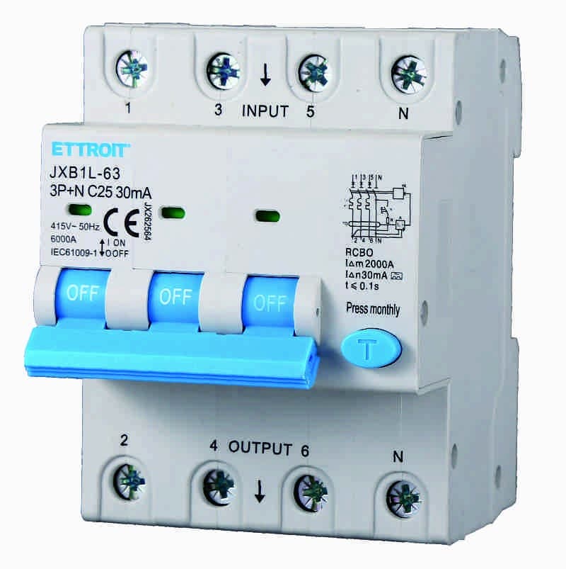 Magn. diff. 3P+N 25A 30mA 380V-6KA CL.A