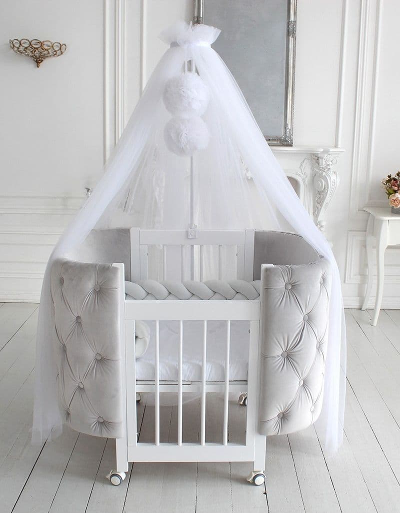 Culla trasformabile 3 in 1 Ovalbed Blush – Light Grey
