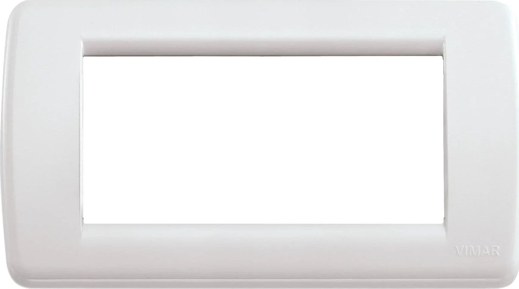 Placca Rondò 4M Bianca Per Interruttori VIMAR - Tecnopolimero Resistente - SKU 16764.04