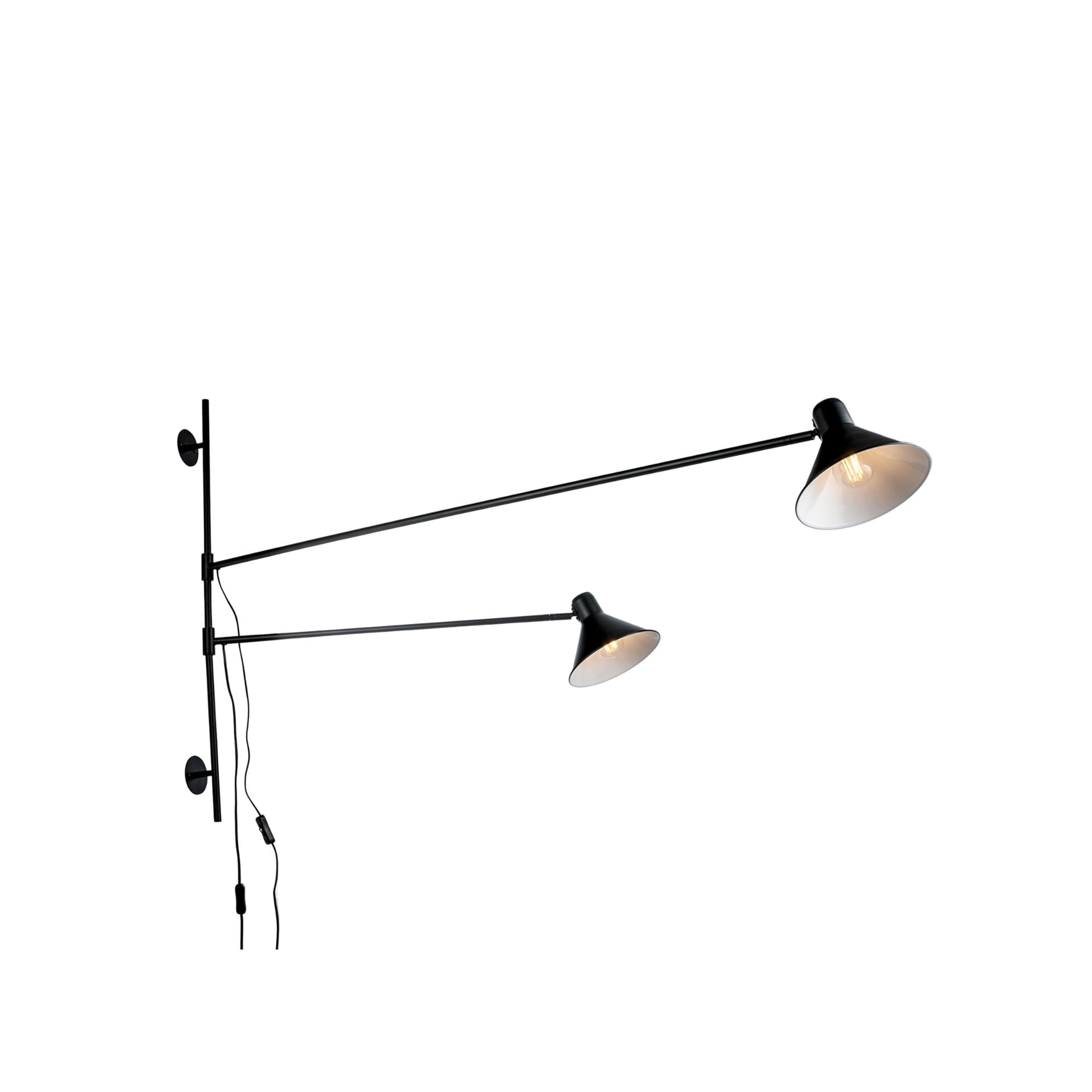 Applique Regolabile a 2 bracci Bianca Bronzo o Nera Moderna 2XE27