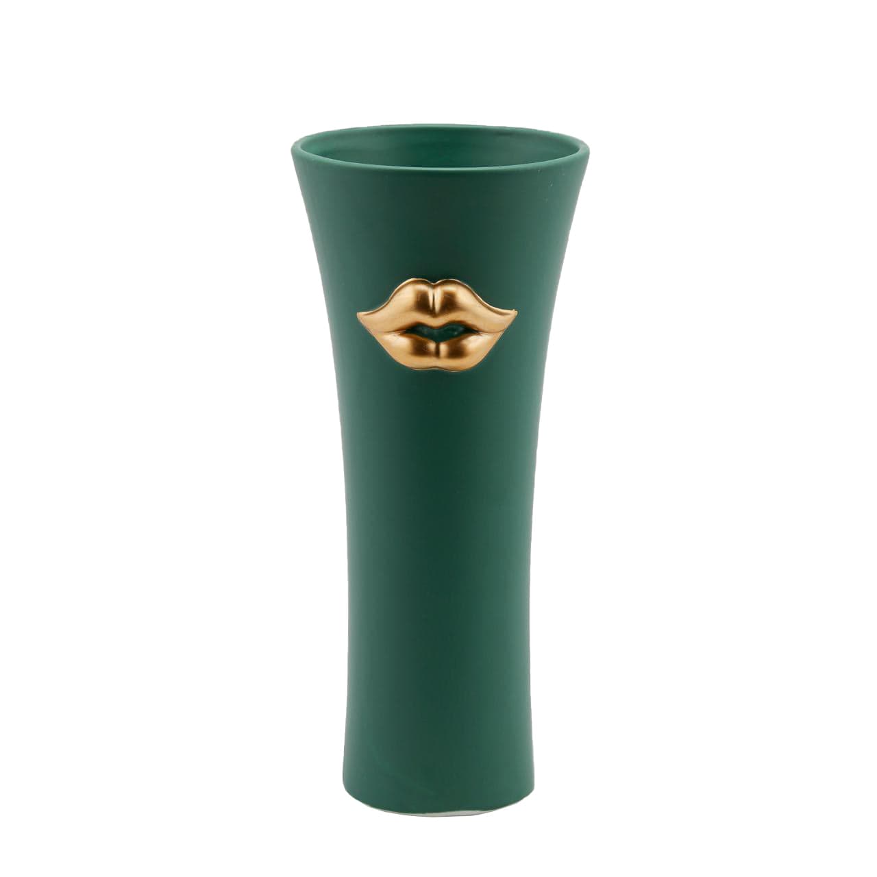 Vaso decorativo natalizio "Kiss" concavo a cilindro da 30 cm tinta unita